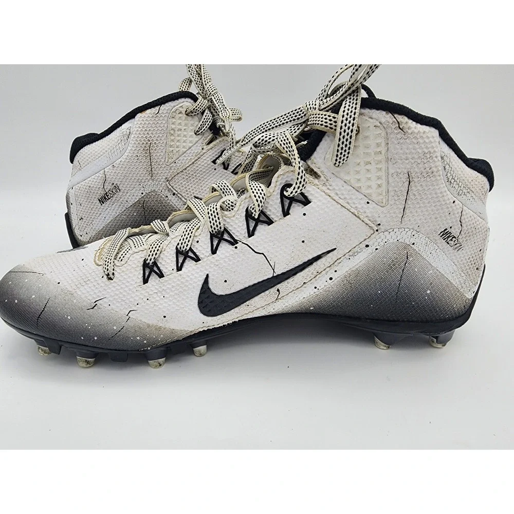 Men's Nike Alpha Pro‎ 2, 3/4 TD Football Cleat 719927 100, size 11 White/Black